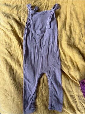 Lilac Ribbed Knot-Strap Baby Romper